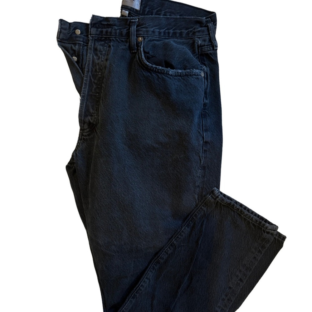 Agolde 90s Pinch Waist Jamie High Waist Jeans Straight Leg BLACK